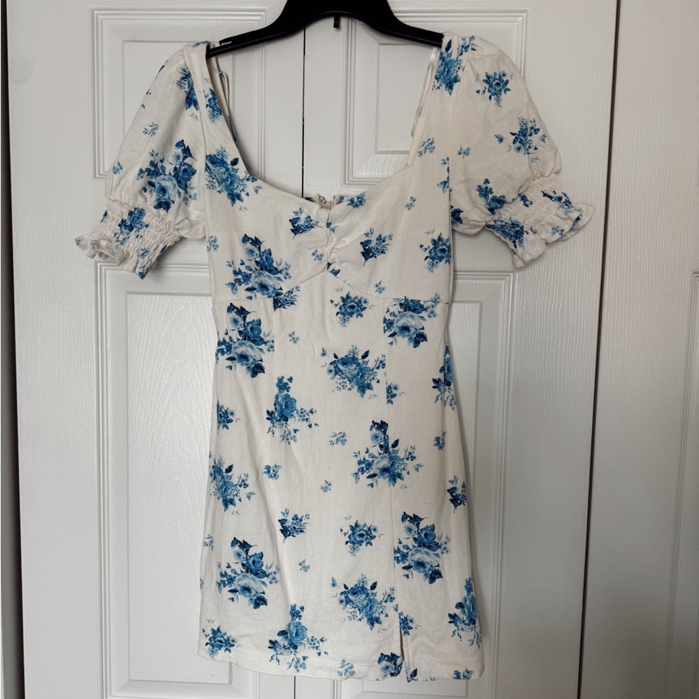 Francesca’s floral Blue and White Dress